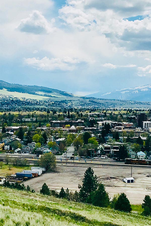 Looking out over Missoula, MT towards the Bitterroot Mountains - WLF Community Involvement